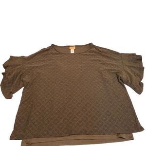Ruby Rd Womans Blouse Top Green Large Layered Green Top For Women Ruby Road Lg